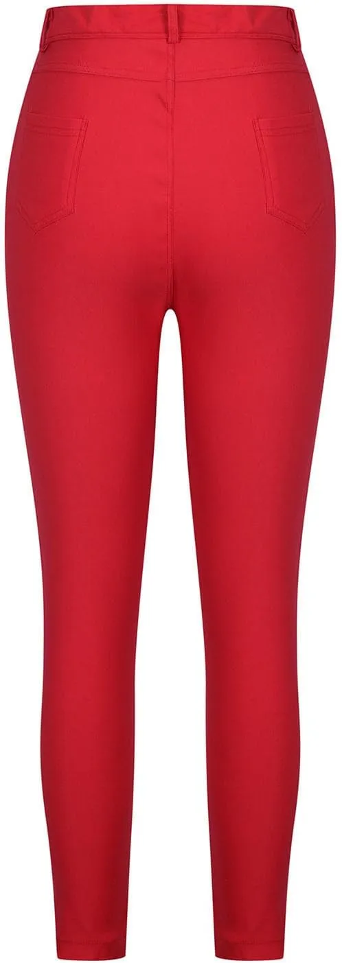 Jeggings for Women Tummy Control Jeans High Waisted Stretchy Elastic Pants Pull-on Sexy Brown Denim Pants