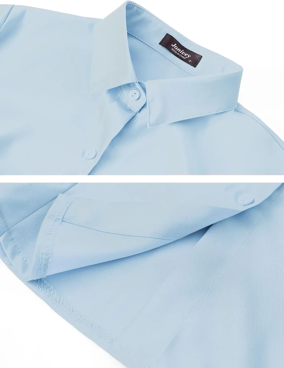 jonivey Womens Long Sleeve Button Down Stretch Dress Shirt Soft Wrinkle Free Work Casual Business Office Blouse