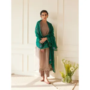 Juanita Grey Habutai Silk Kurta & Pant with Dupatta (Set of 3)
