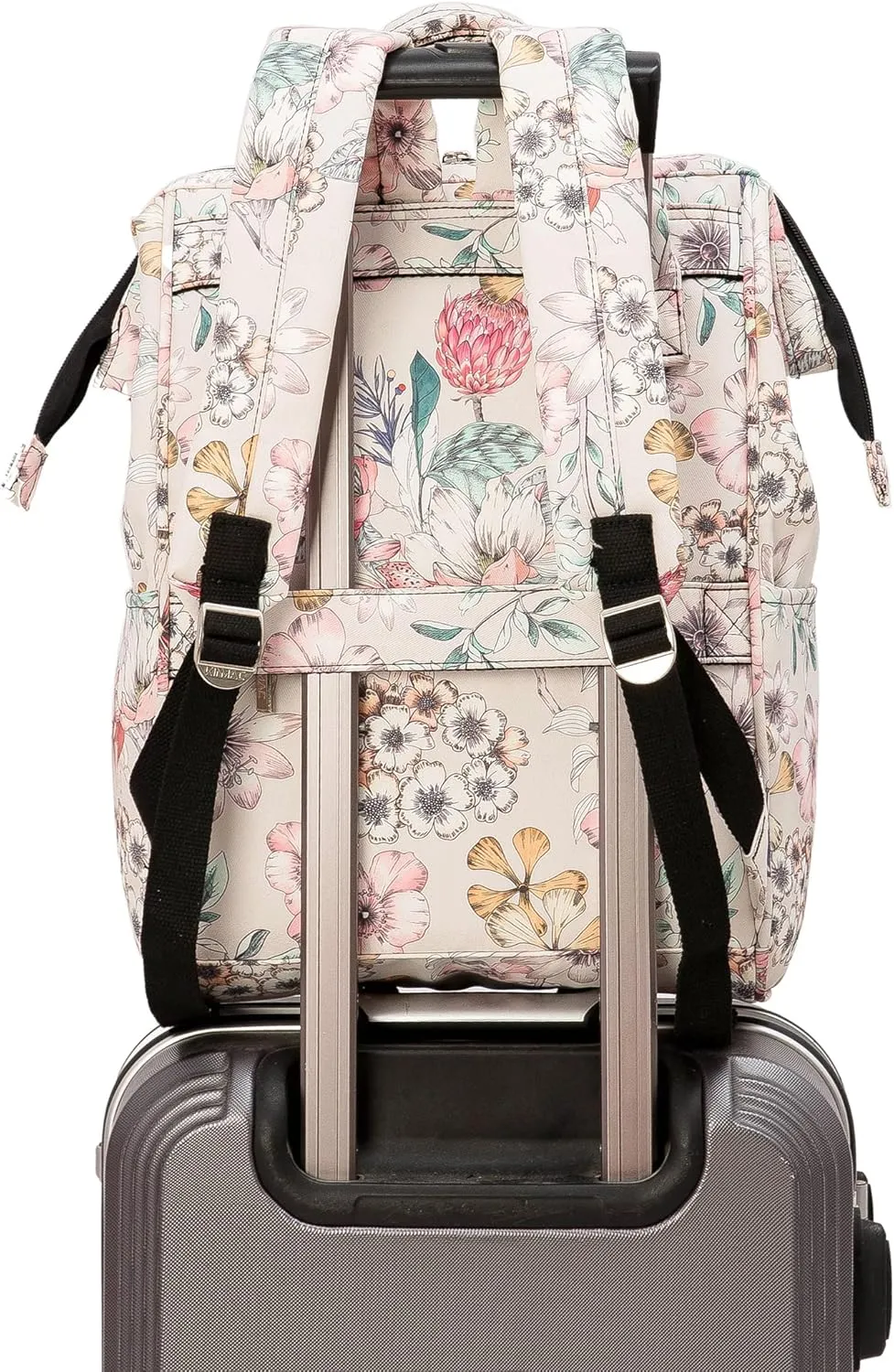 Kinmac Wide Open Style Laptop Backpack for Laptop Up to 15.6 Inch Men Women Travel Outdoor Backpack (Floral)
