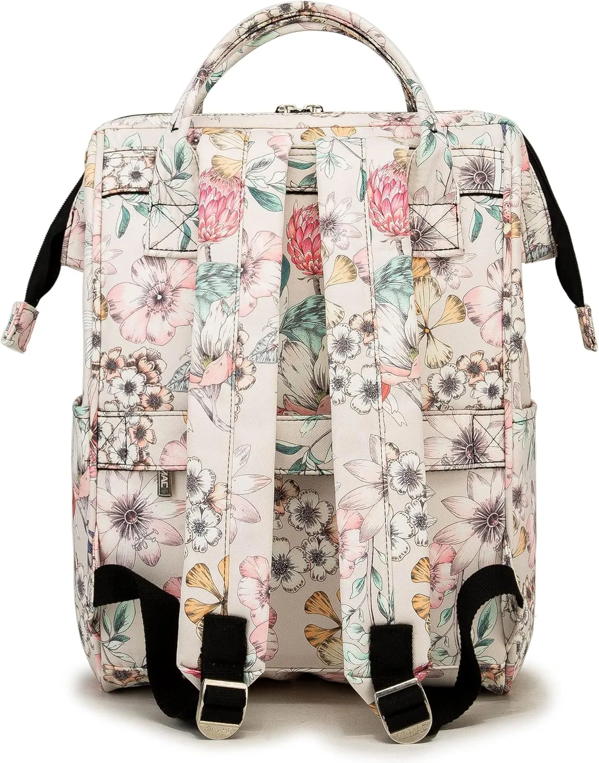 Kinmac Wide Open Style Laptop Backpack for Laptop Up to 15.6 Inch Men Women Travel Outdoor Backpack (Floral)