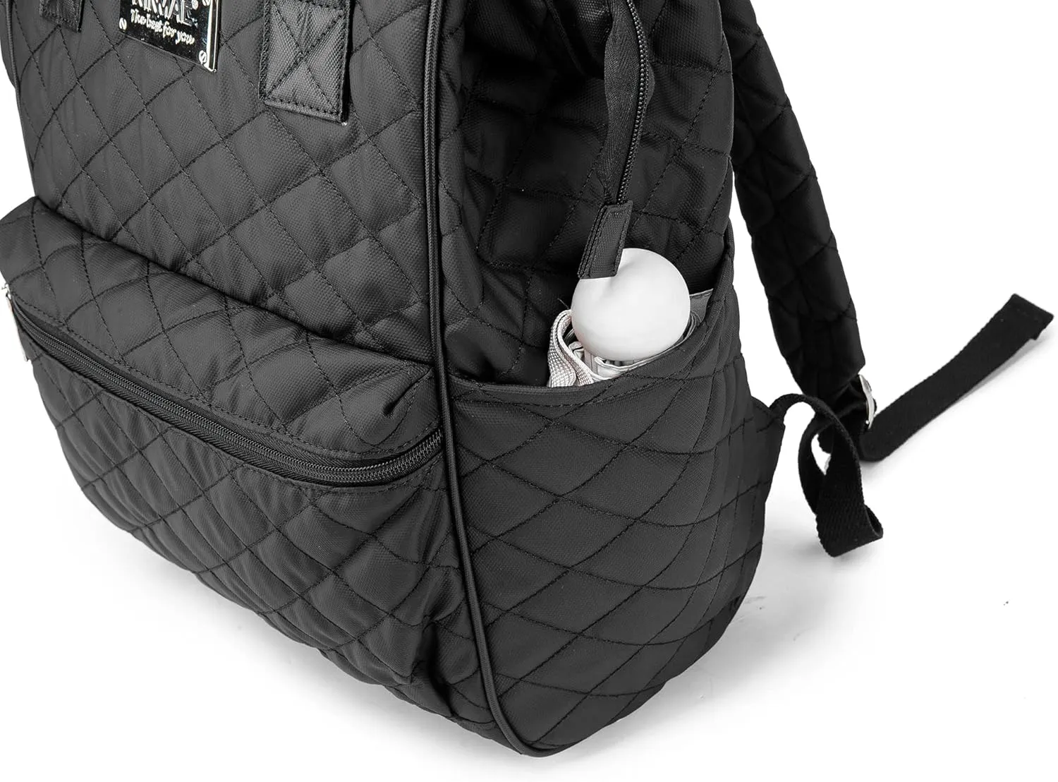 Kinmac Wide Open Style Laptop Backpack Travel Outdoor Backpack For Laptop Up to 15.6 Inch (Black Embroidery)