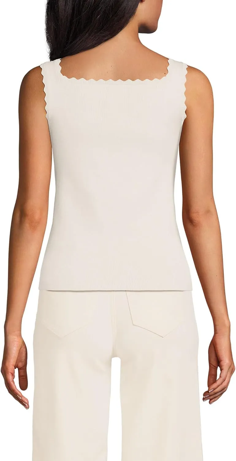 Lands' End Women's High Retention Square Neck Tank Sweater