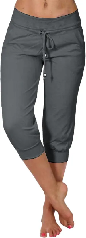 LCMTWX Capri Leggings for Women Elastic Pants for Women Fashion Casual Fashion Shorts Trousers Solid Ppants Yoga Workout