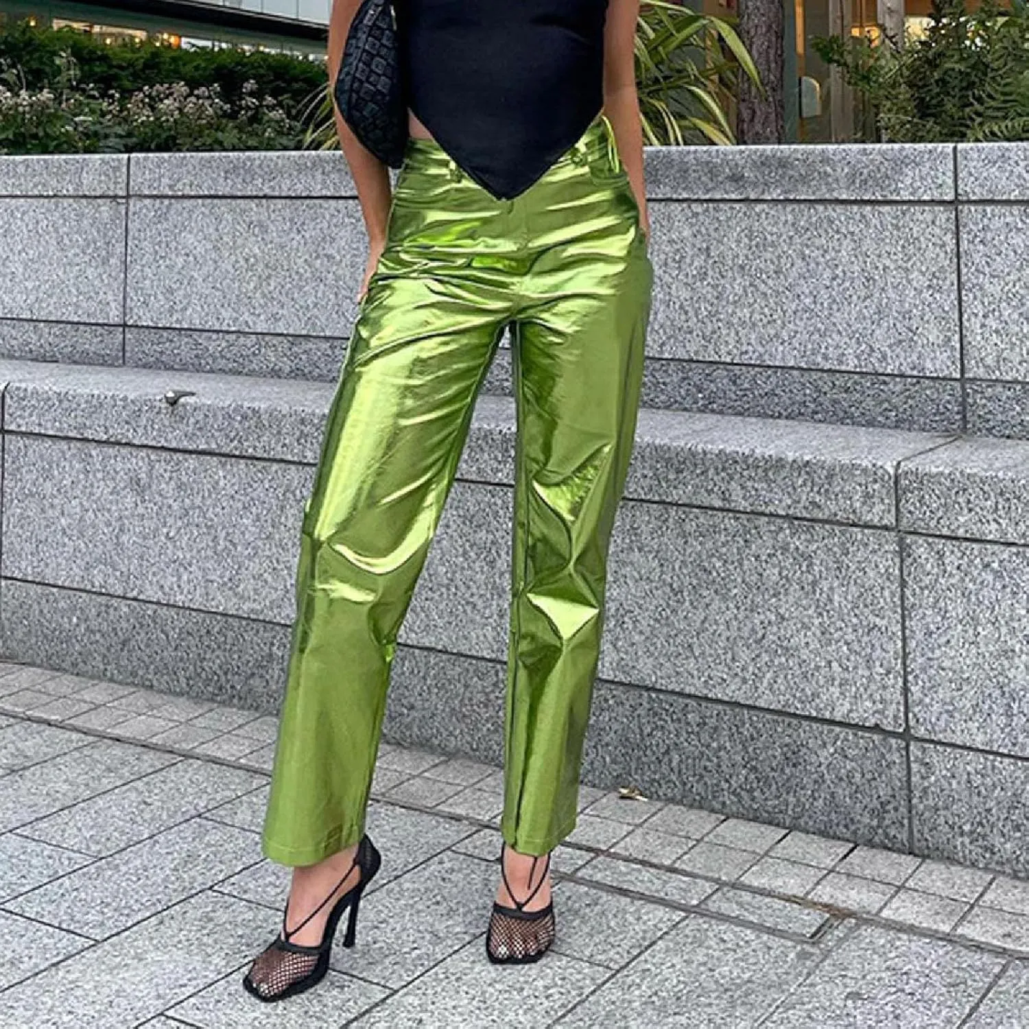Leather Pants Women Oversized Wide Leg High Rise Stacked Faux Leather Pants Styling Skinny Petite Leather Joggers