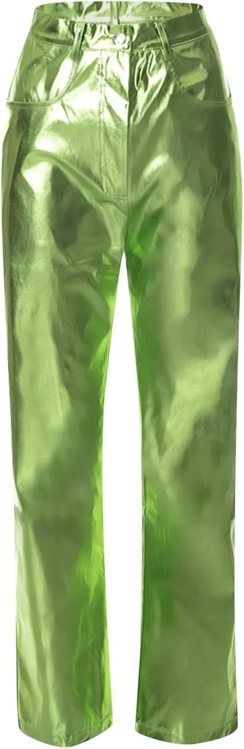 Leather Pants Women Oversized Wide Leg High Rise Stacked Faux Leather Pants Styling Skinny Petite Leather Joggers