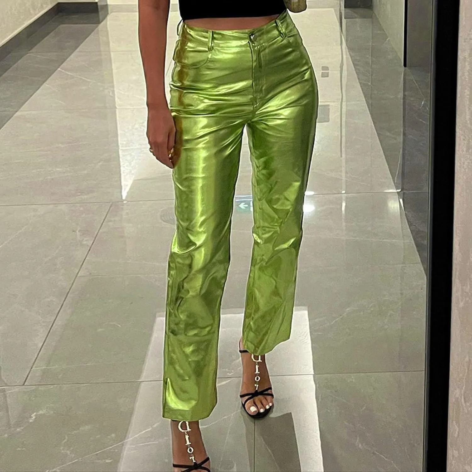 Leather Pants Women Oversized Wide Leg High Rise Stacked Faux Leather Pants Styling Skinny Petite Leather Joggers