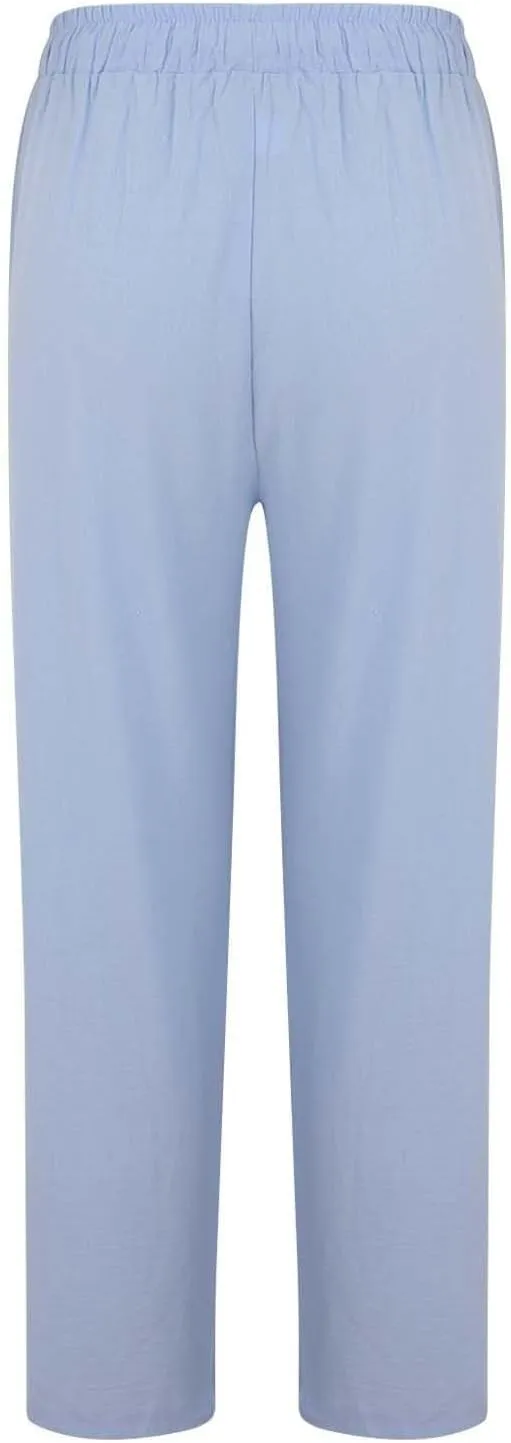 Linen Palazzo Pants for Women Cruise Lounge Wide Leg Pants Plus Size Garden Party Lightweight Resort Pants with Pockets