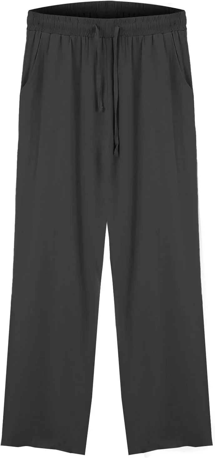 Linen Pants for Womens Summer Pants for Women 2025 Cotton & Linen Drawstring Trousers with Pockets for Travel Work