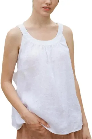 Linen Tops Women Casual Solid Sleeveless Top Casual Sleeveless Shirts Scoop Spaghetti Strap Camisoles