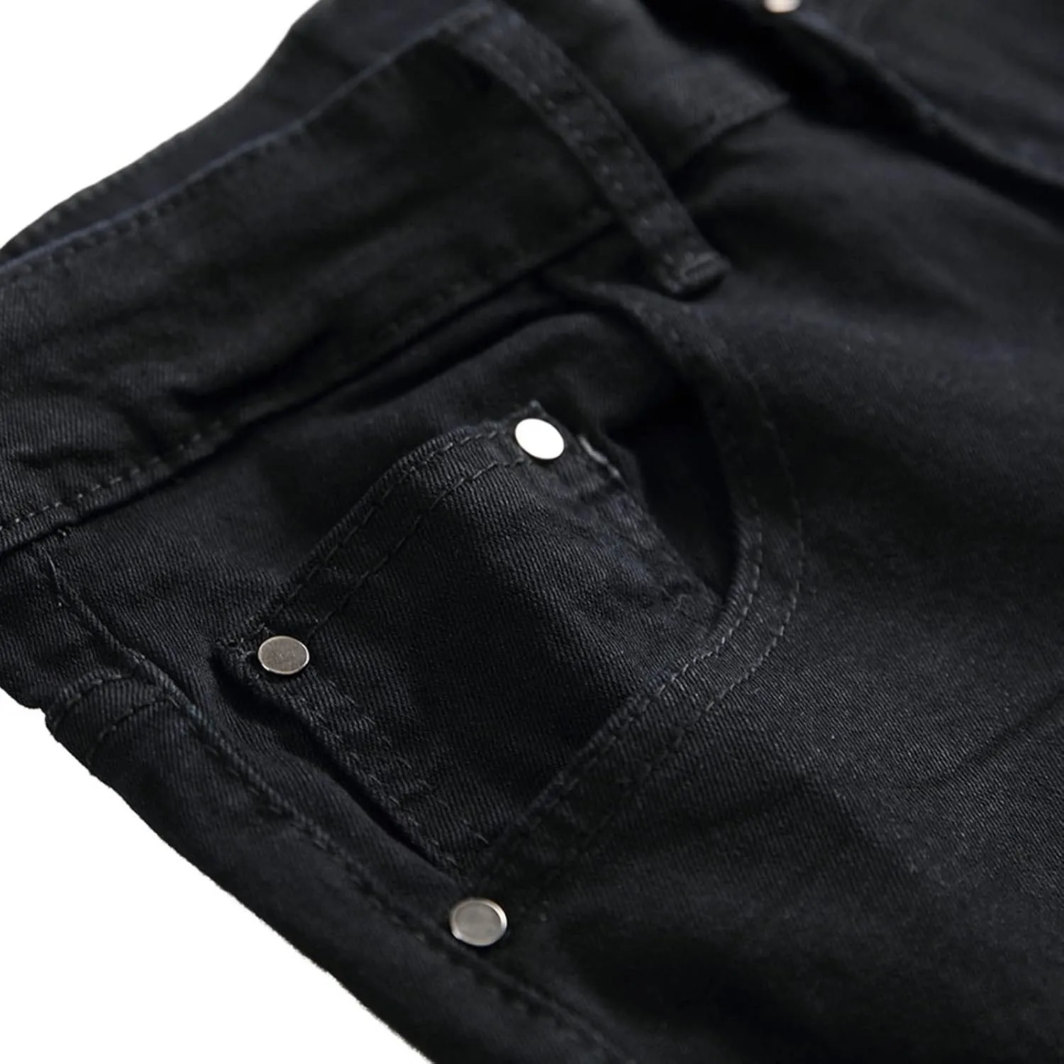Men Ripped Jeans Slim Fit Destoryed Distressed Denim Pant Stretch Straight Leg Hip Hop Trouser Streetwear (No Belt)