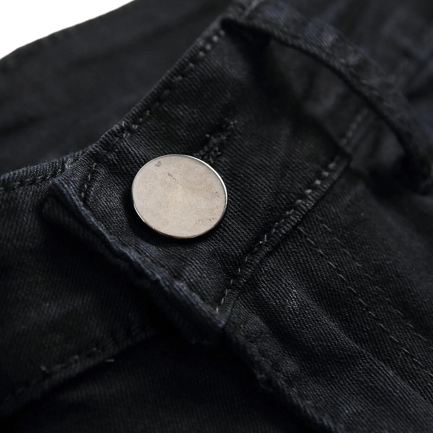 Men Ripped Jeans Slim Fit Destoryed Distressed Denim Pant Stretch Straight Leg Hip Hop Trouser Streetwear (No Belt)