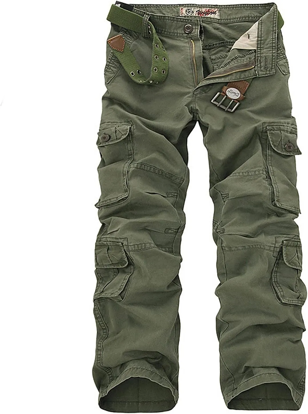 Men's Causal Cargo Pants Solid Color Multi Pockets Trousers Hiking Joggers Outdoorwearing Pants with Pockets
