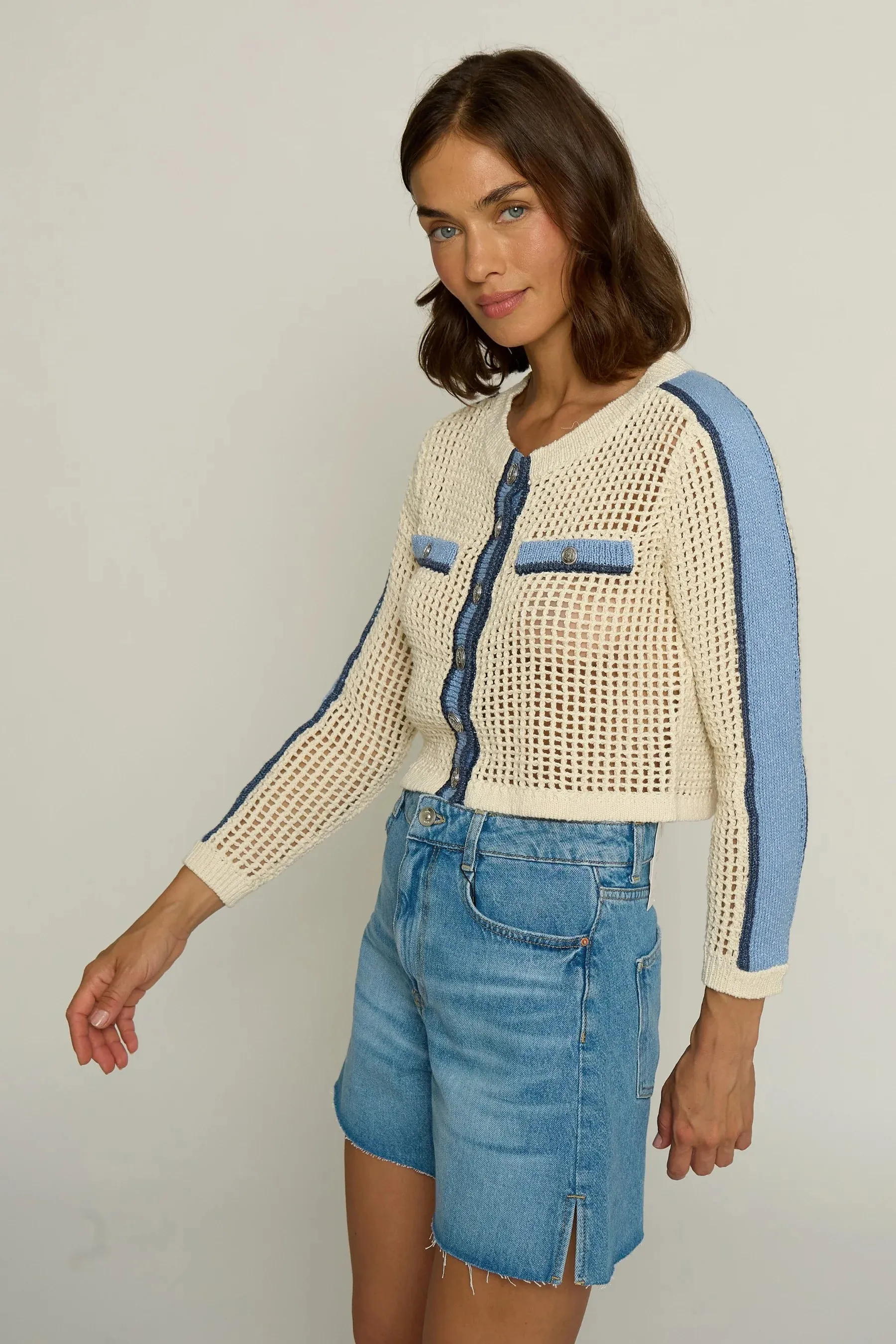 MESH STITCH CARDIGAN