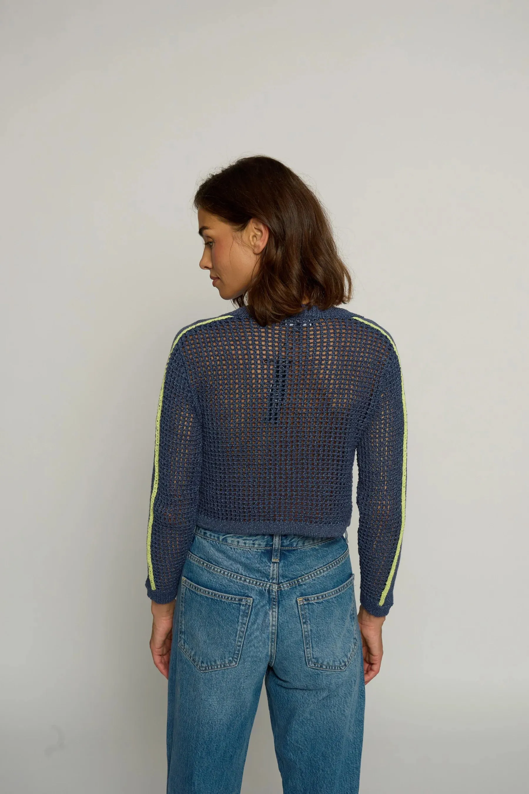 MESH STITCH CARDIGAN