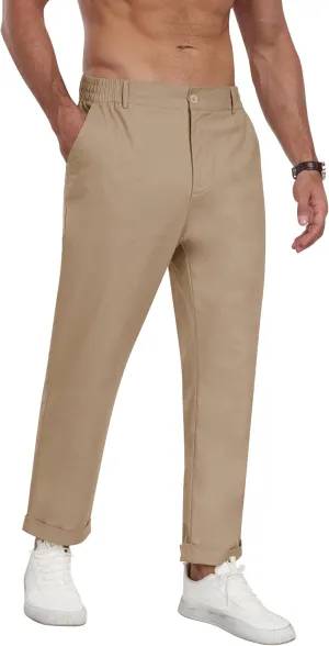 MoFiz Mens Casual Pants Lightweight Linen Summer Beach Lounge Pants