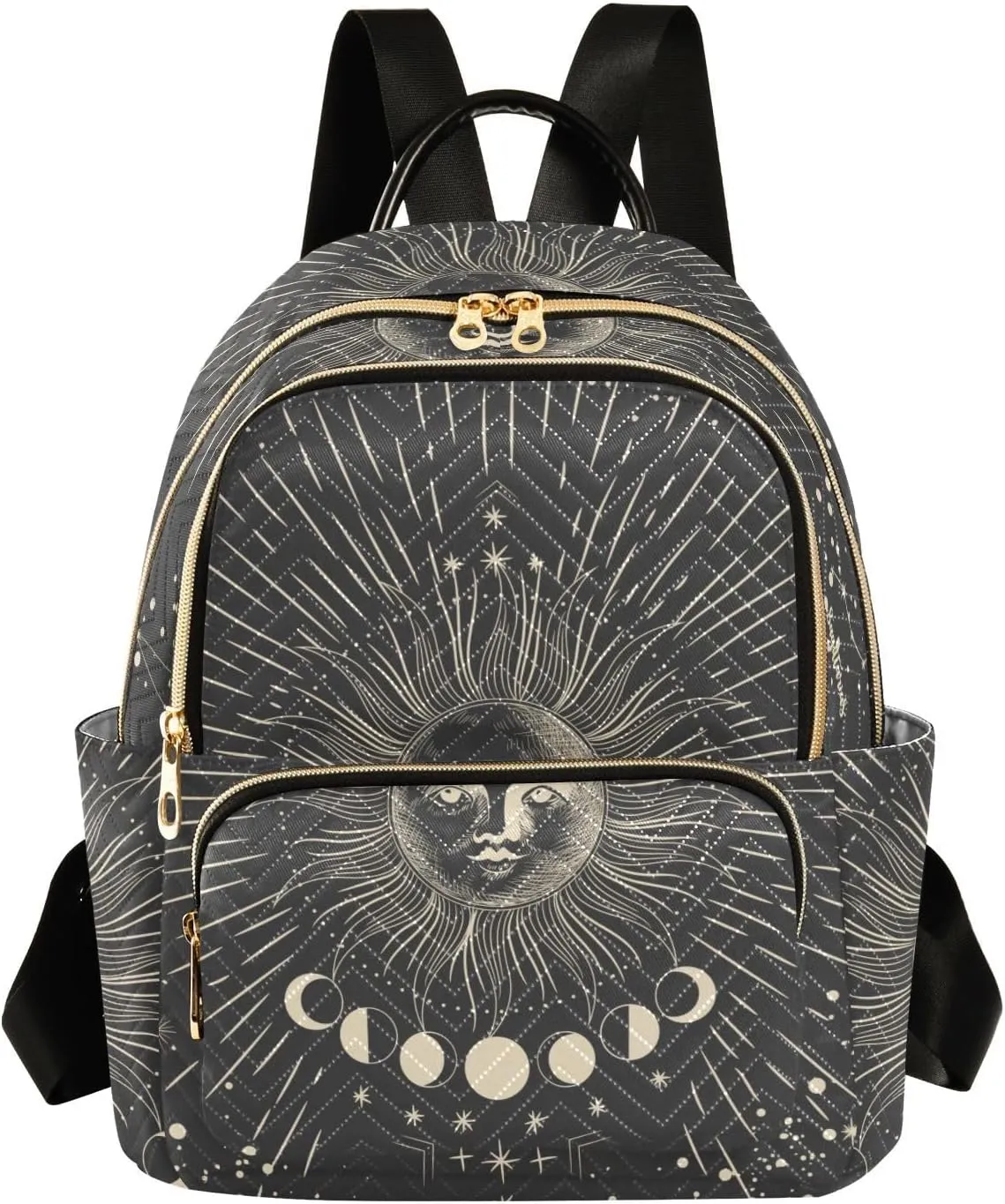 Moon Zodiac Signs Mini Backpack for Women, Travel Backpack Purse Daypack Shoulder Bag for Ladies