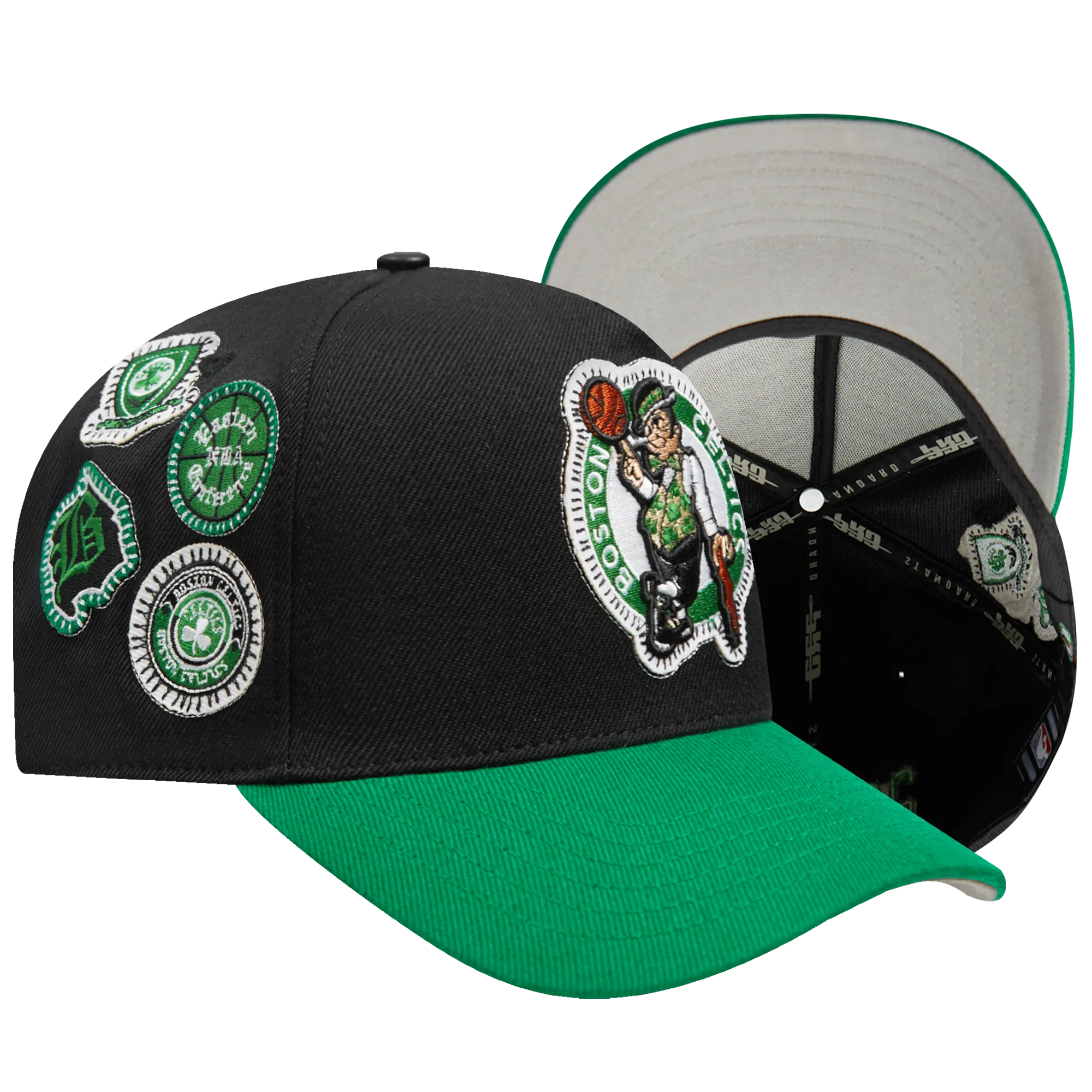NBA BOSTON CELTICS DIY PICK STITCH PINCH FRONT SNAPBACK HAT (BLACK)