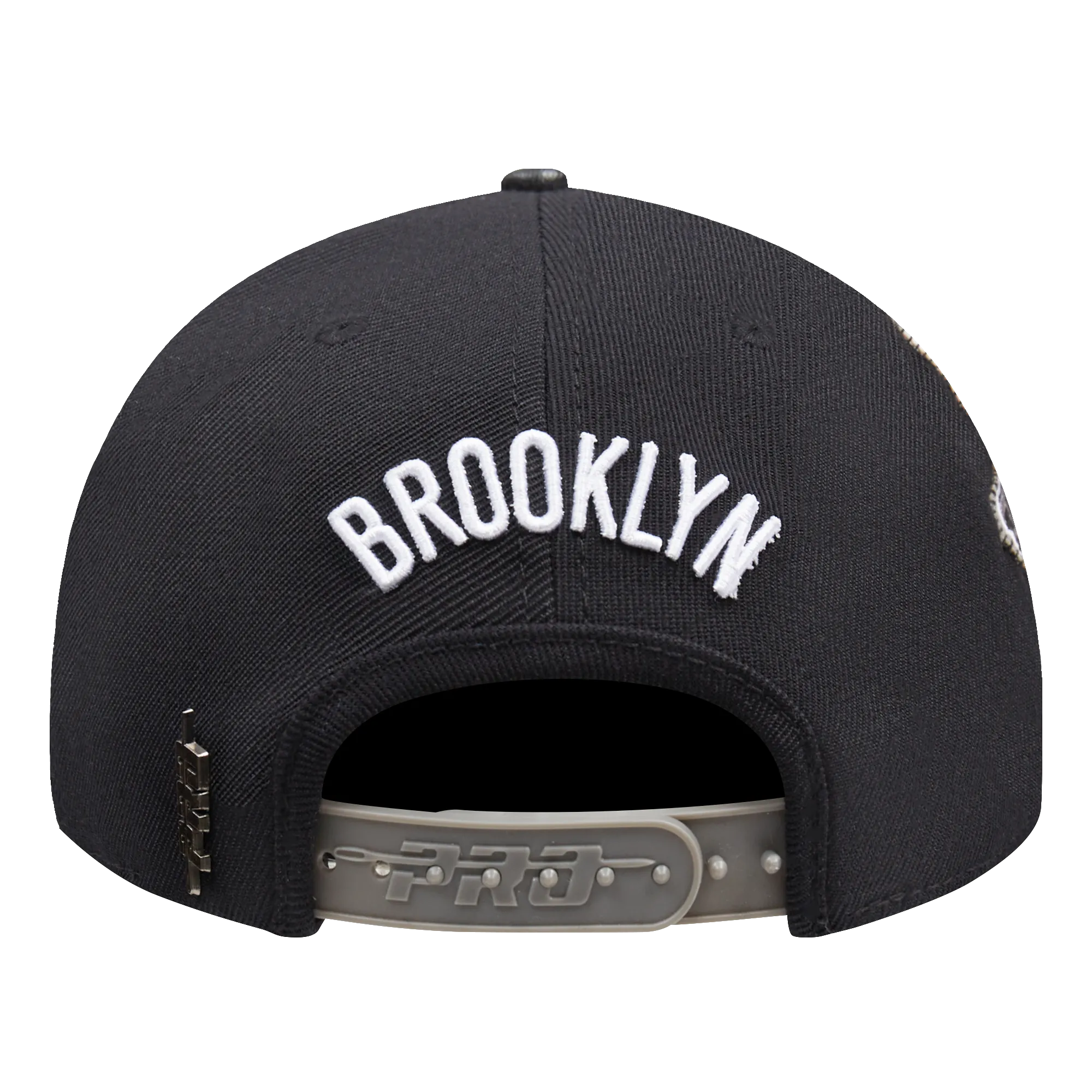 NBA BROOKLYN NETS DIY PICK STITCH PINCH FRONT SNAPBACK HAT (BLACK)