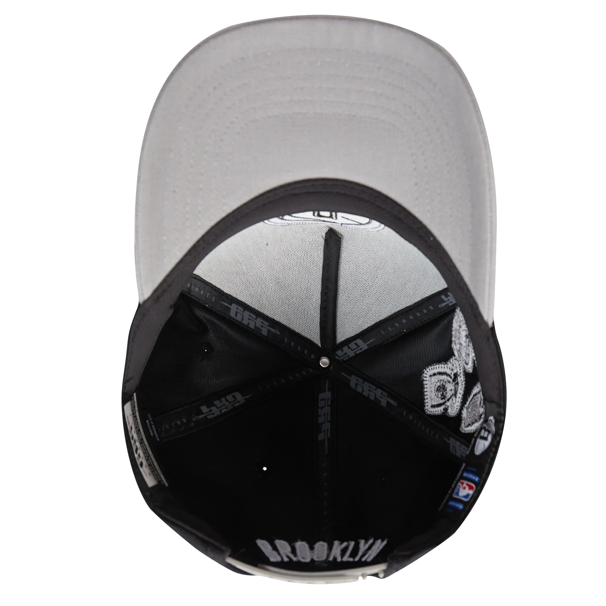 NBA BROOKLYN NETS DIY PICK STITCH PINCH FRONT SNAPBACK HAT (BLACK)
