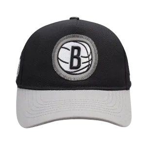 NBA BROOKLYN NETS DIY PICK STITCH PINCH FRONT SNAPBACK HAT (BLACK)