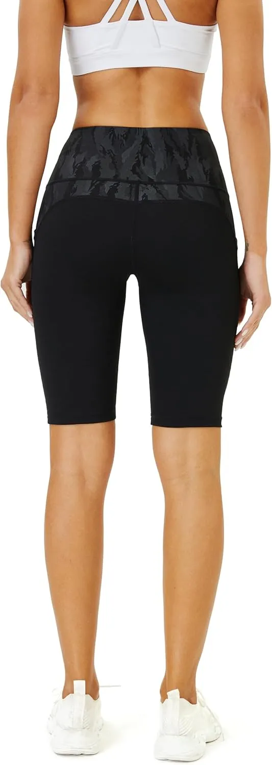 Neonysweets Womens Half Tights Fitness Running Yoga Shorts Pants with Pockets
