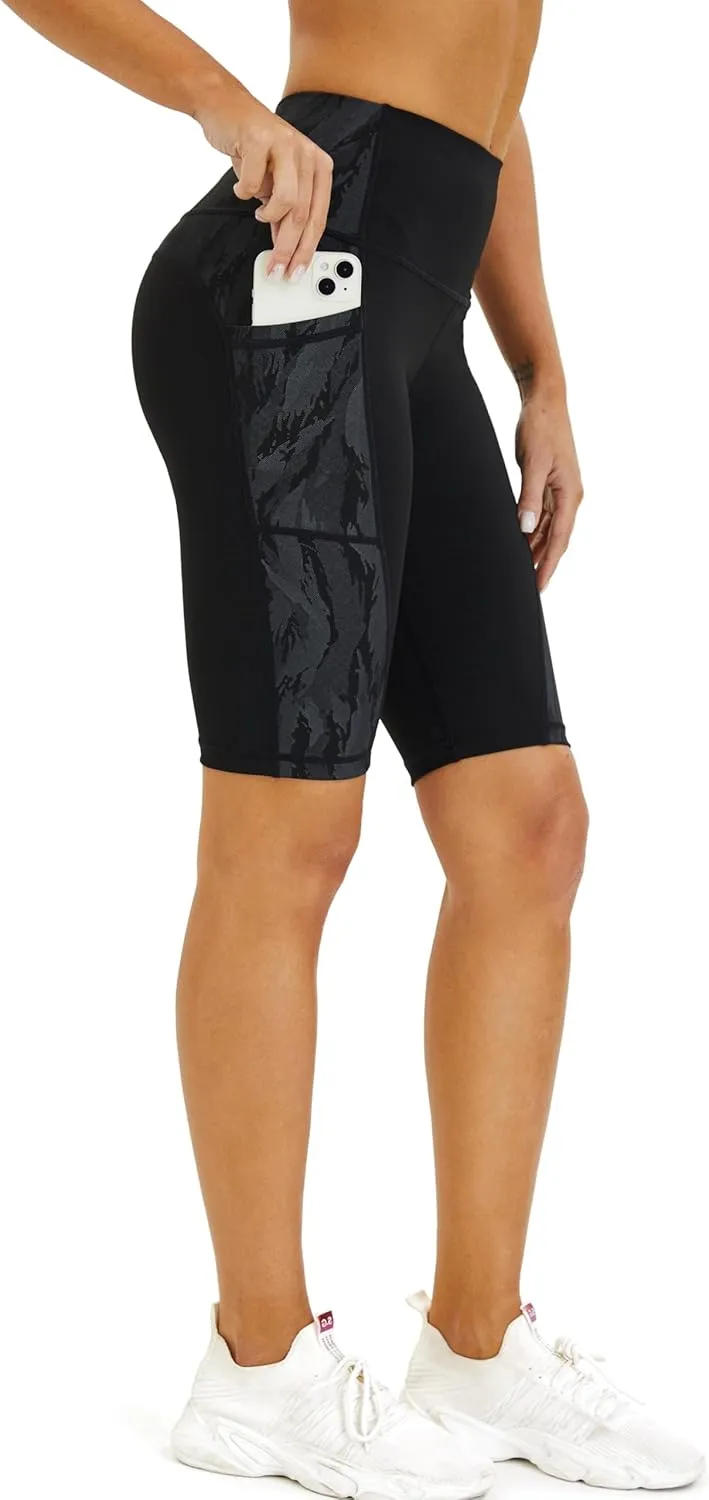 Neonysweets Womens Half Tights Fitness Running Yoga Shorts Pants with Pockets