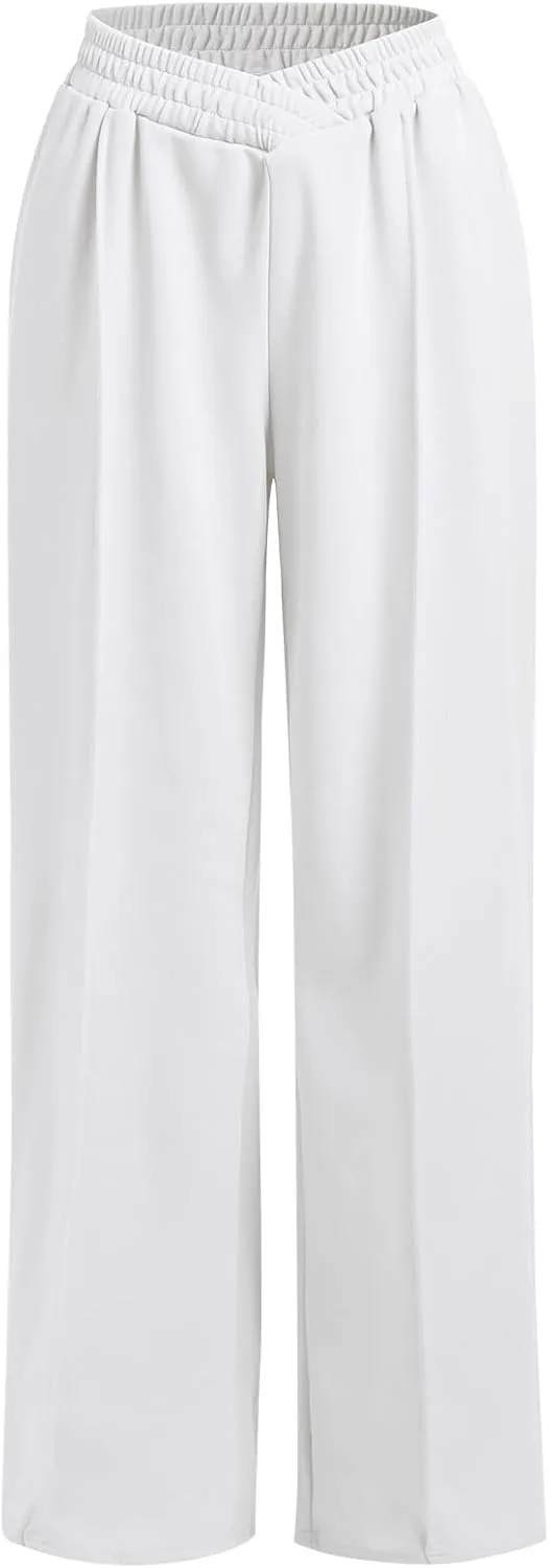 ODIZLI Women's High Waist Wide Leg Pants Casual Trousers Sweatpants Lounge Wear Fashion