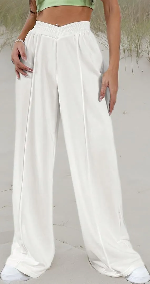 ODIZLI Women's High Waist Wide Leg Pants Casual Trousers Sweatpants Lounge Wear Fashion