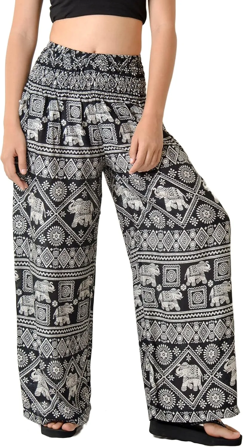Orient Trail Open Ankle Wide Leg Harem Pants with Pocket -Yoga Flowy Pants for Women US Size 0-24