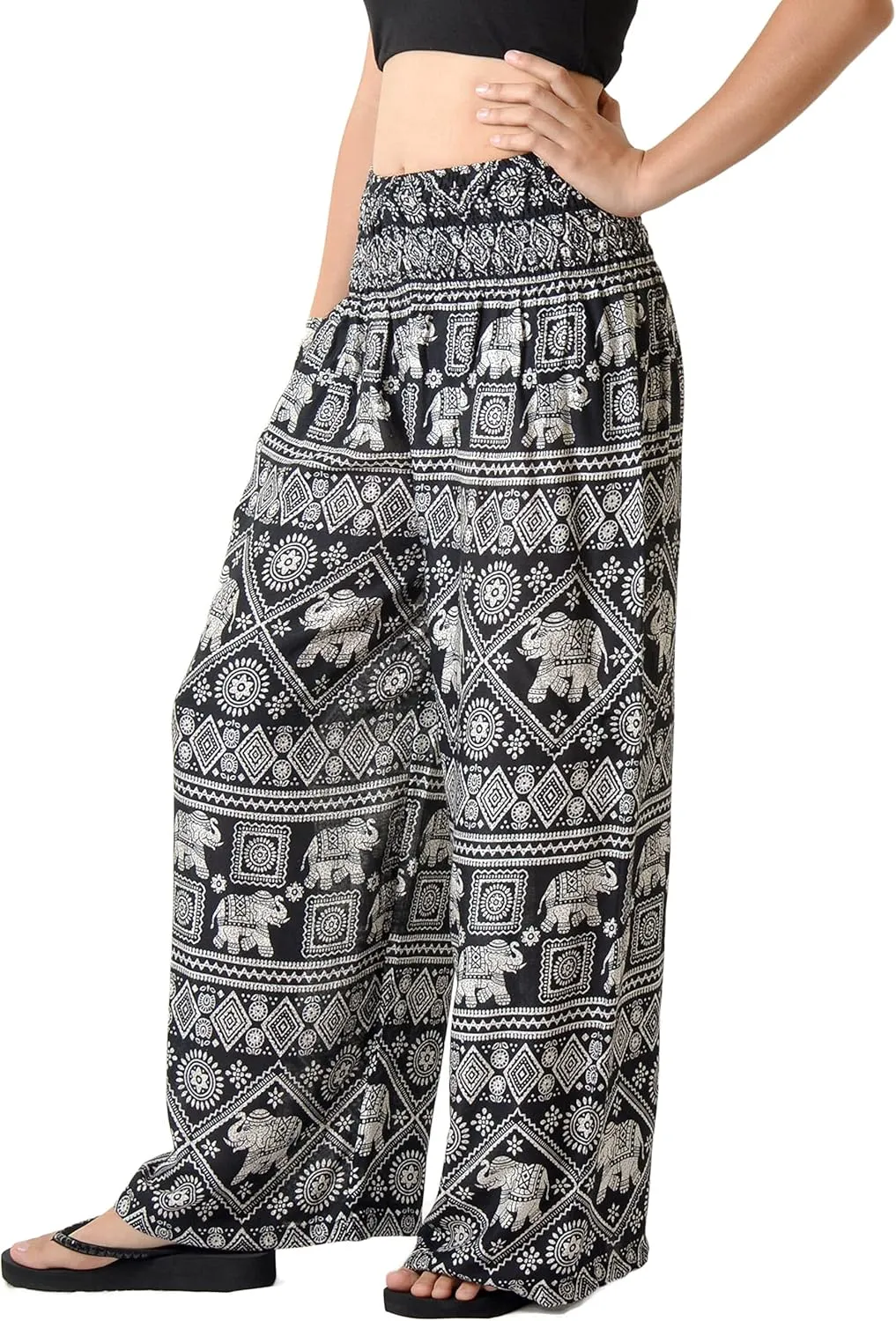 Orient Trail Open Ankle Wide Leg Harem Pants with Pocket -Yoga Flowy Pants for Women US Size 0-24