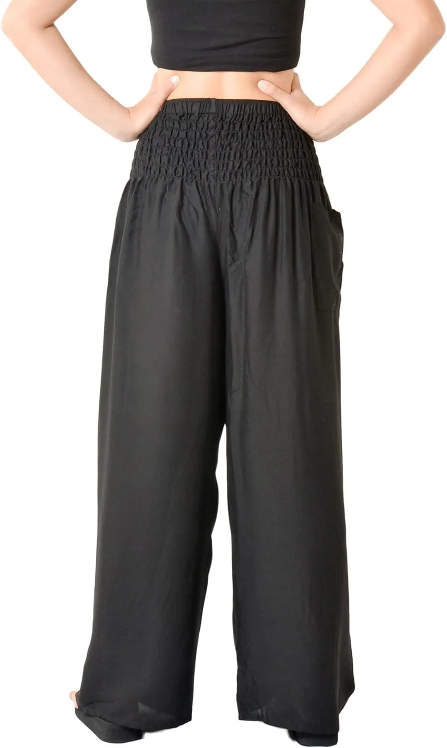 Orient Trail Open Ankle Wide Leg Harem Pants with Pocket -Yoga Flowy Pants for Women US Size 0-24