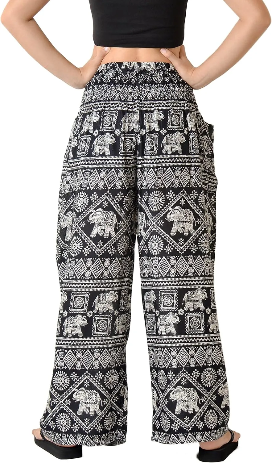 Orient Trail Open Ankle Wide Leg Harem Pants with Pocket -Yoga Flowy Pants for Women US Size 0-24