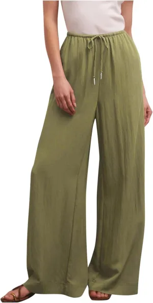 Palazzo Pants for Women Cotton Linen Summer Lounge Pants Casual Comfy Elastic Side Slit Wide Leg Beach Trousers