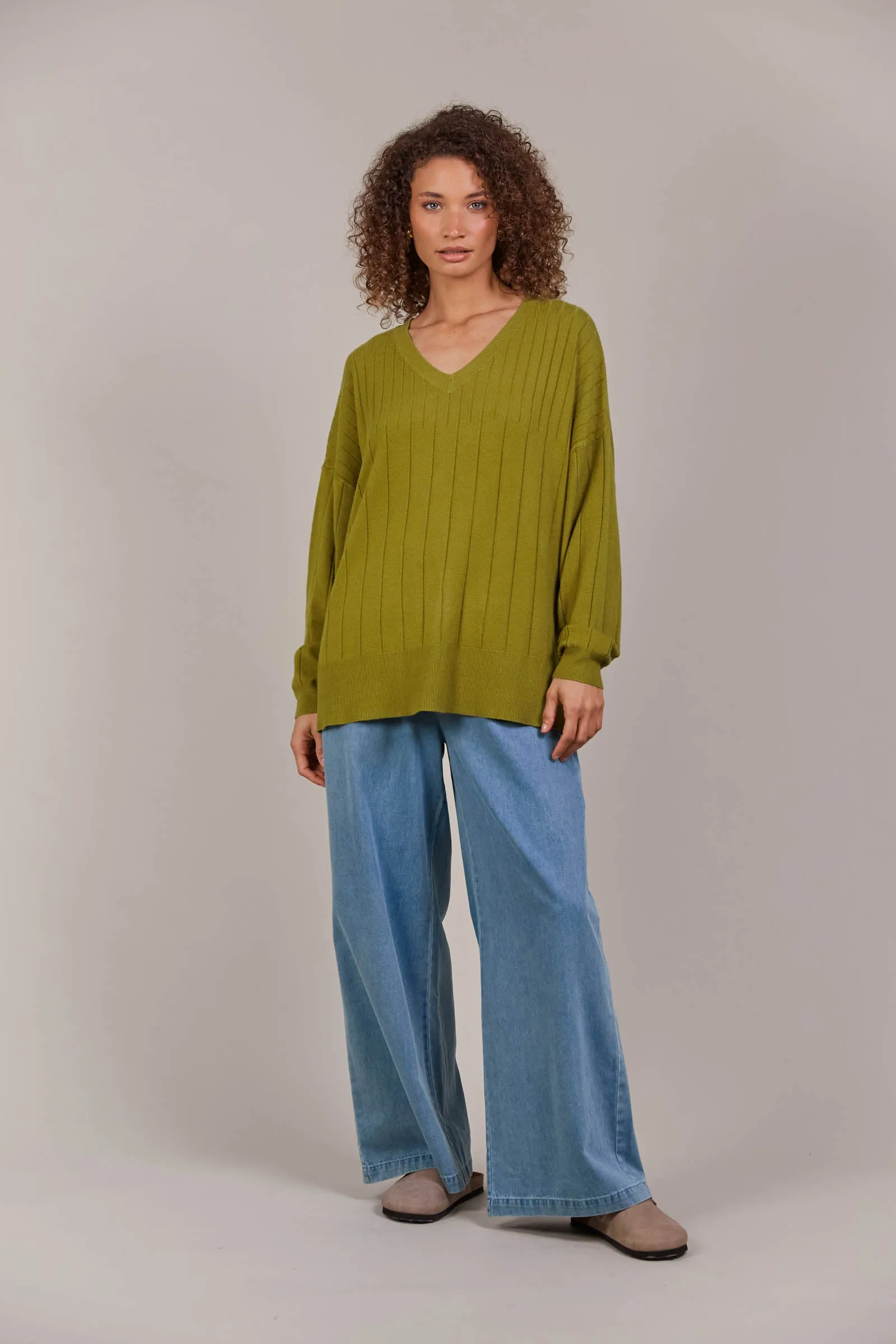 Palmer Relaxed Knit - Chartreuse