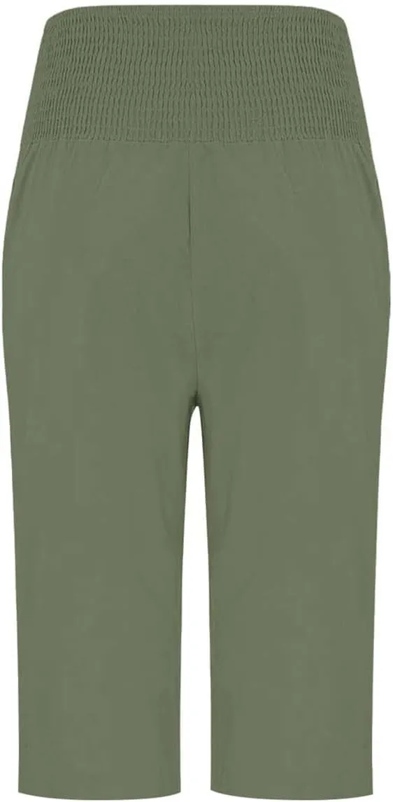 Pants for Women, Capri Pants Tummy Control with Pockets High Waist Wide