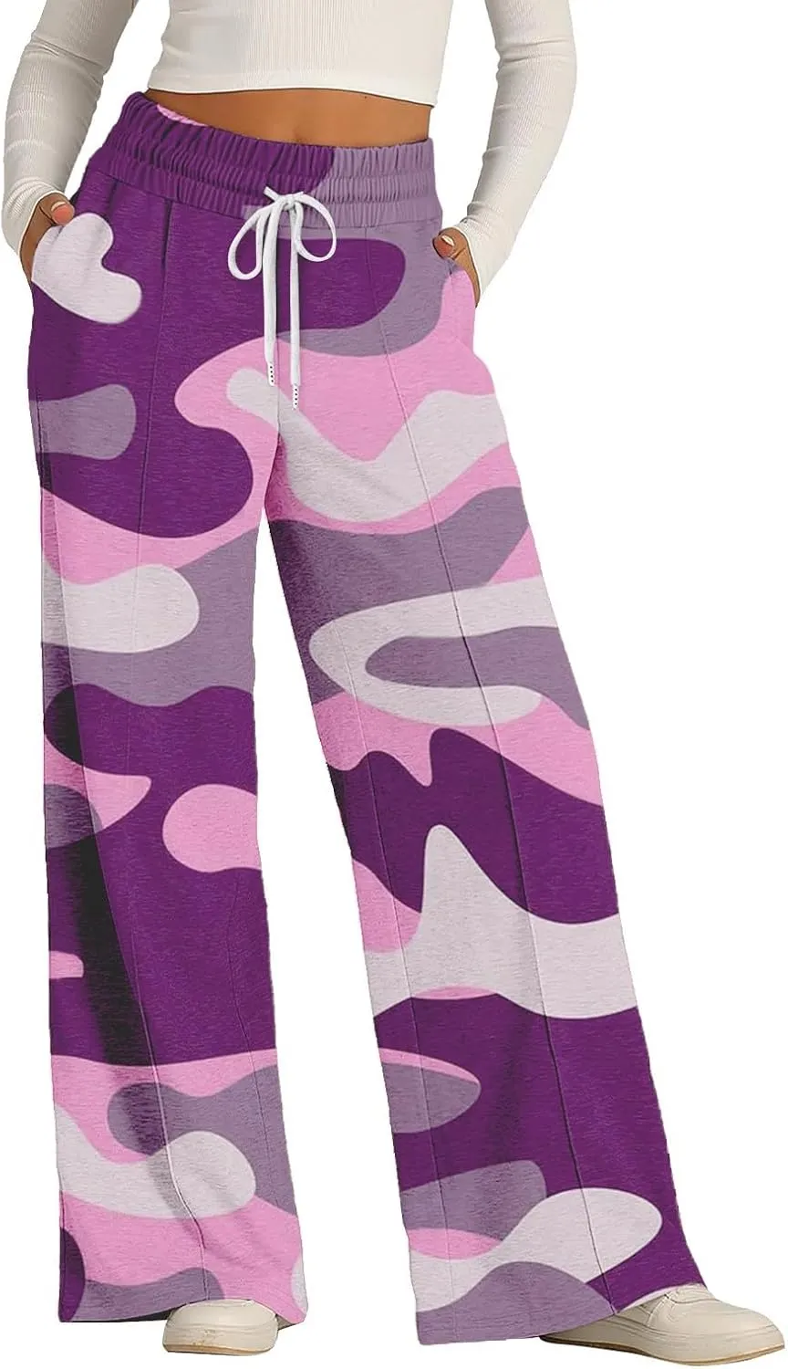 Pants for Women, High Waisted Wide Leg Summer Straight Linen Pants Sweatpants