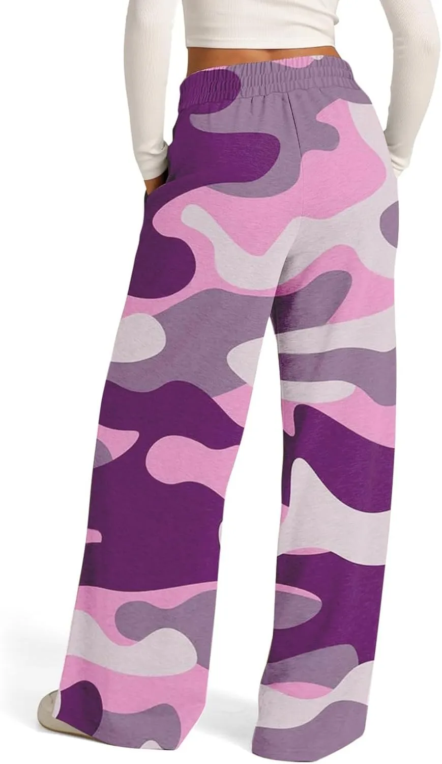 Pants for Women, High Waisted Wide Leg Summer Straight Linen Pants Sweatpants