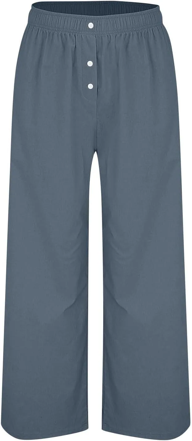 Pants for Women, Straight Leg Oversized High Waisted Pants Wide Casual Palazzo