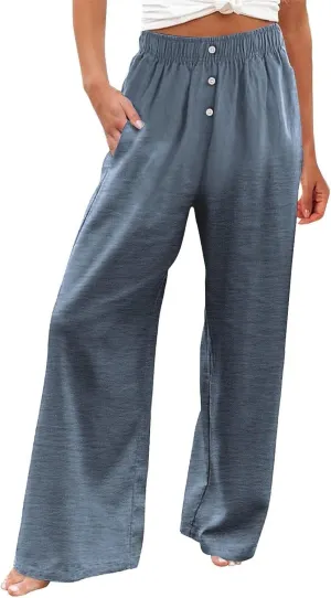 Pants for Women, Straight Leg Oversized High Waisted Pants Wide Casual Palazzo