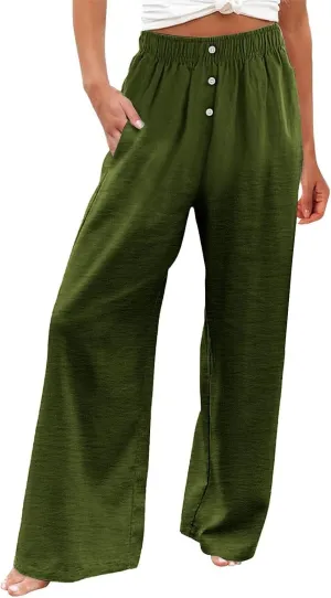 Pants for Women, Straight Leg Oversized High Waisted Pants Wide Casual Palazzo
