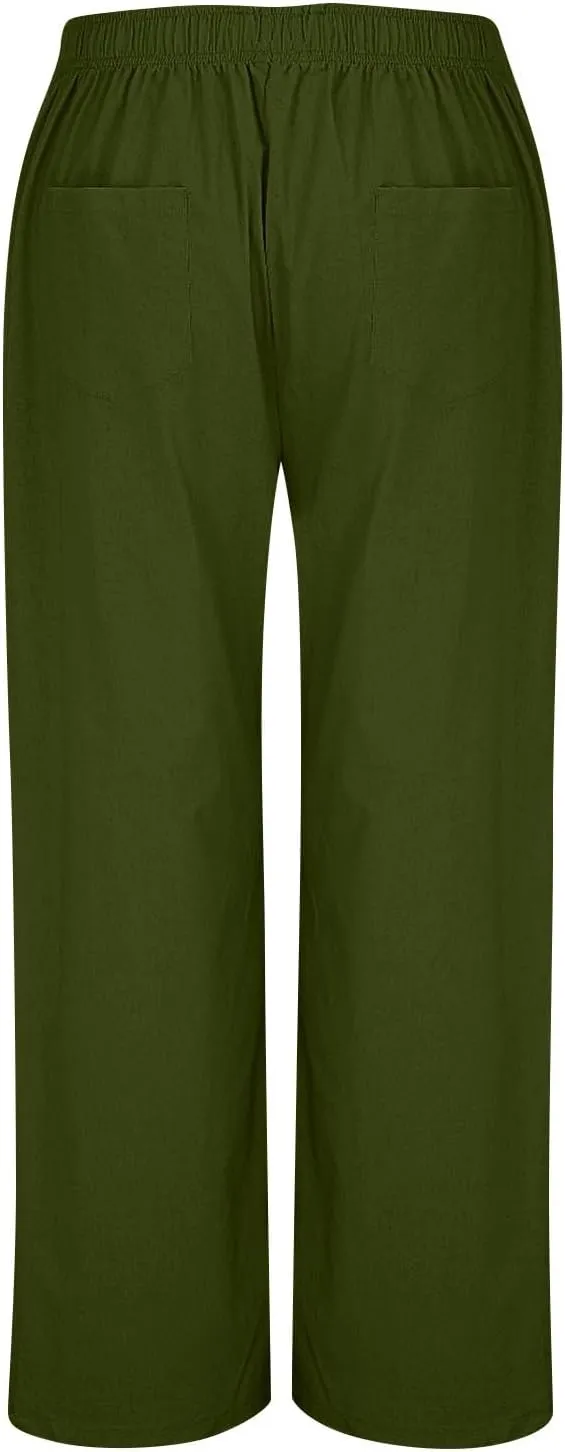 Pants for Women, Straight Leg Oversized High Waisted Pants Wide Casual Palazzo