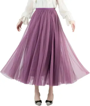 Pleated Skirt Sexy Midi Tulle Skirt High Waist Full Lining Adult Tutu