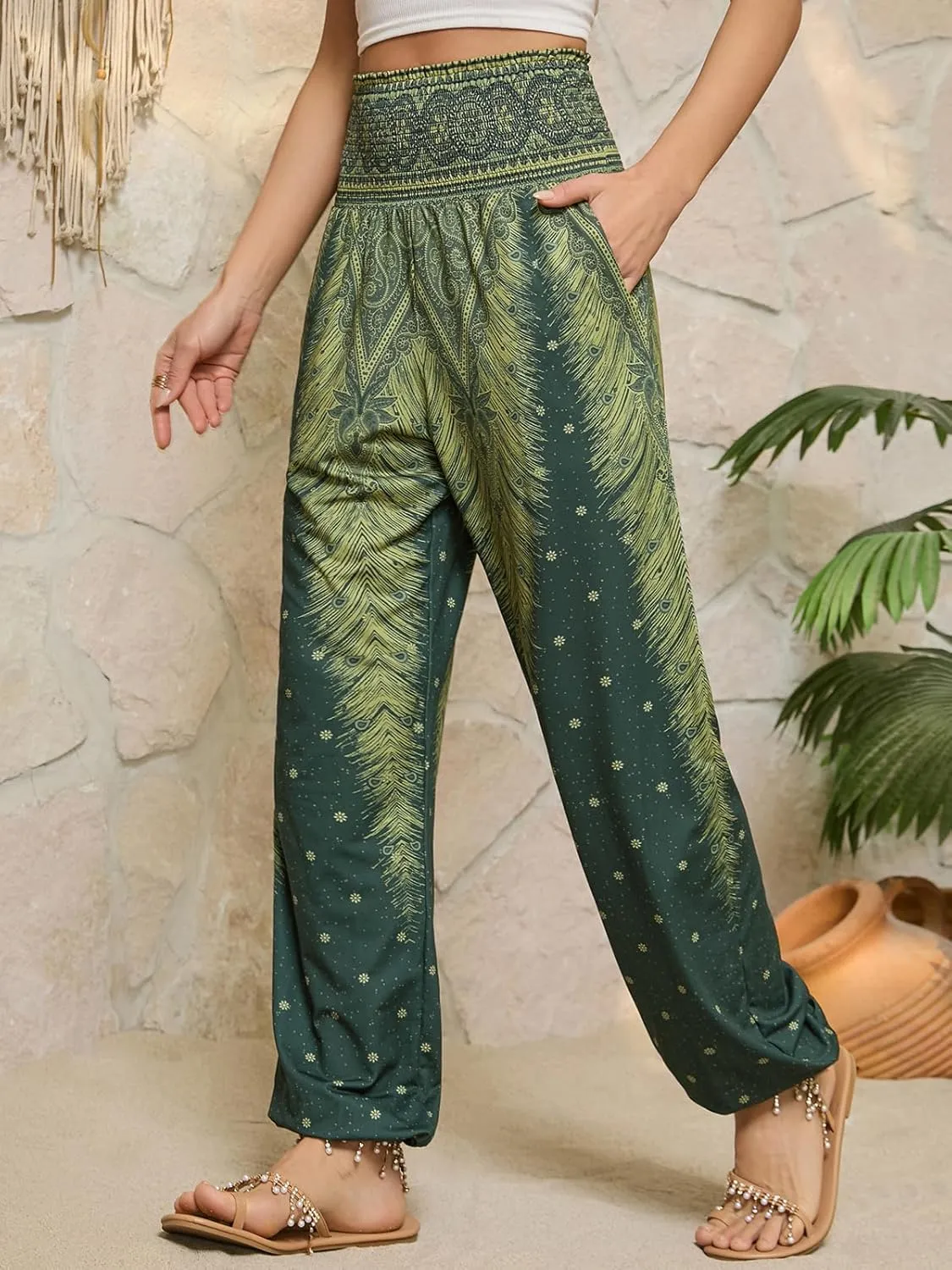 QIANXIZHAN Women's Harem Pants, Joggers Sweatpants Lounge Yoga Boho Clothes with Pockets