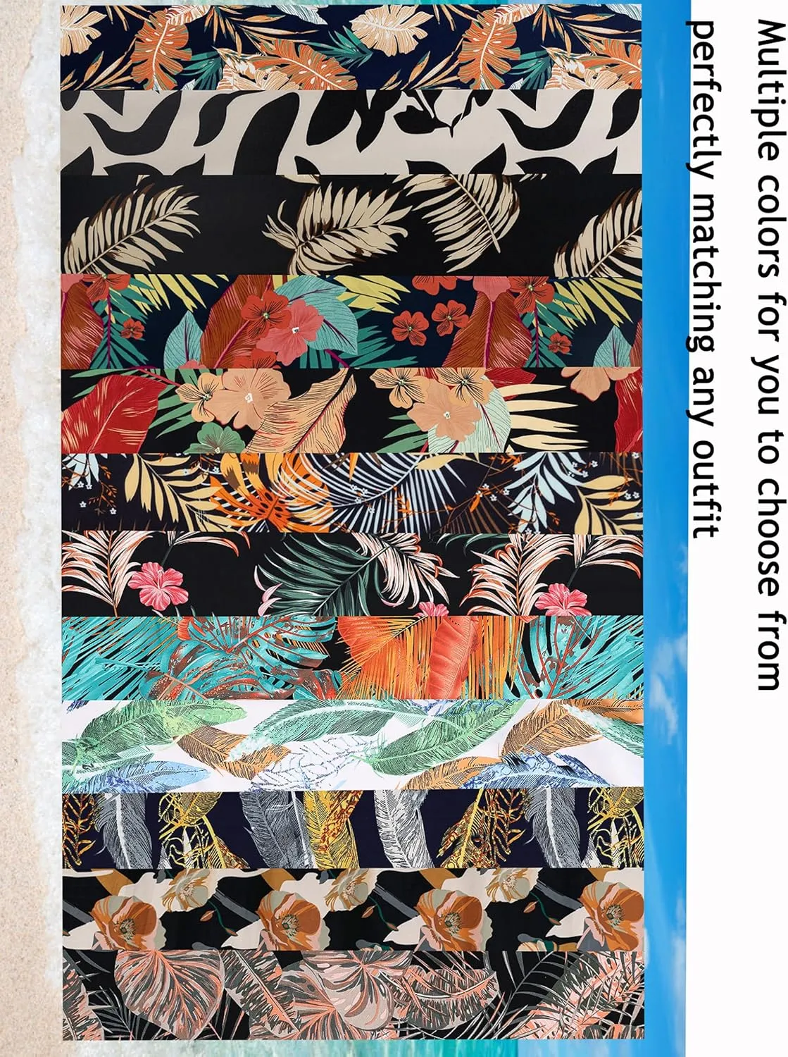 REDHOTYPE Women's 2 Piece Outfits Kimono Style Tropical Print Cover Ups Half Sleeve Blouse Shorts Set Summer Beachwear S-XL