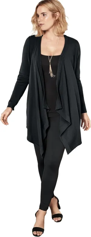 Roaman's Women's Plus Size Fine Gauge Handkerchief Hem Cardigan Sweater