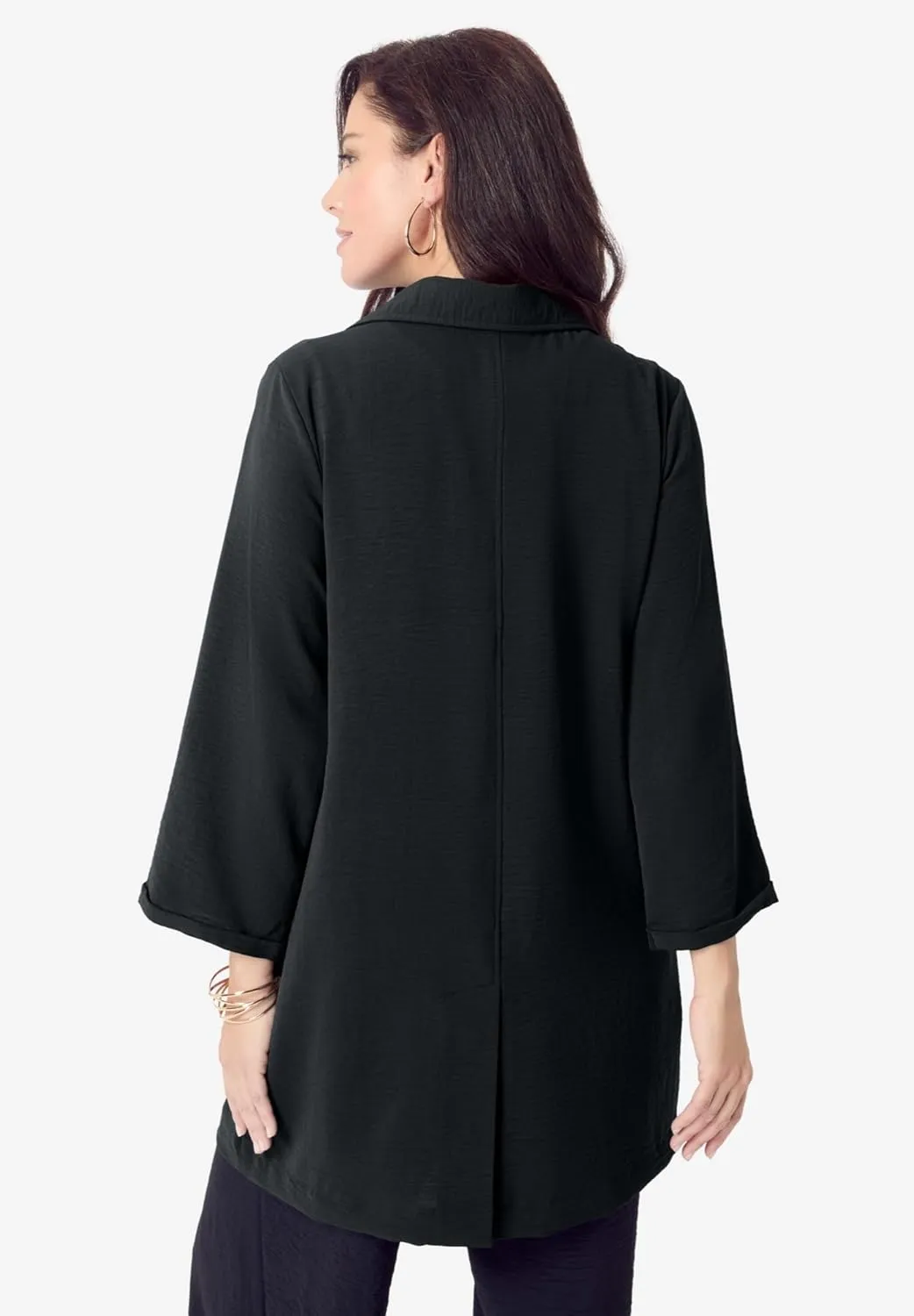 Roaman's Women's Plus Size Open Front Blazer