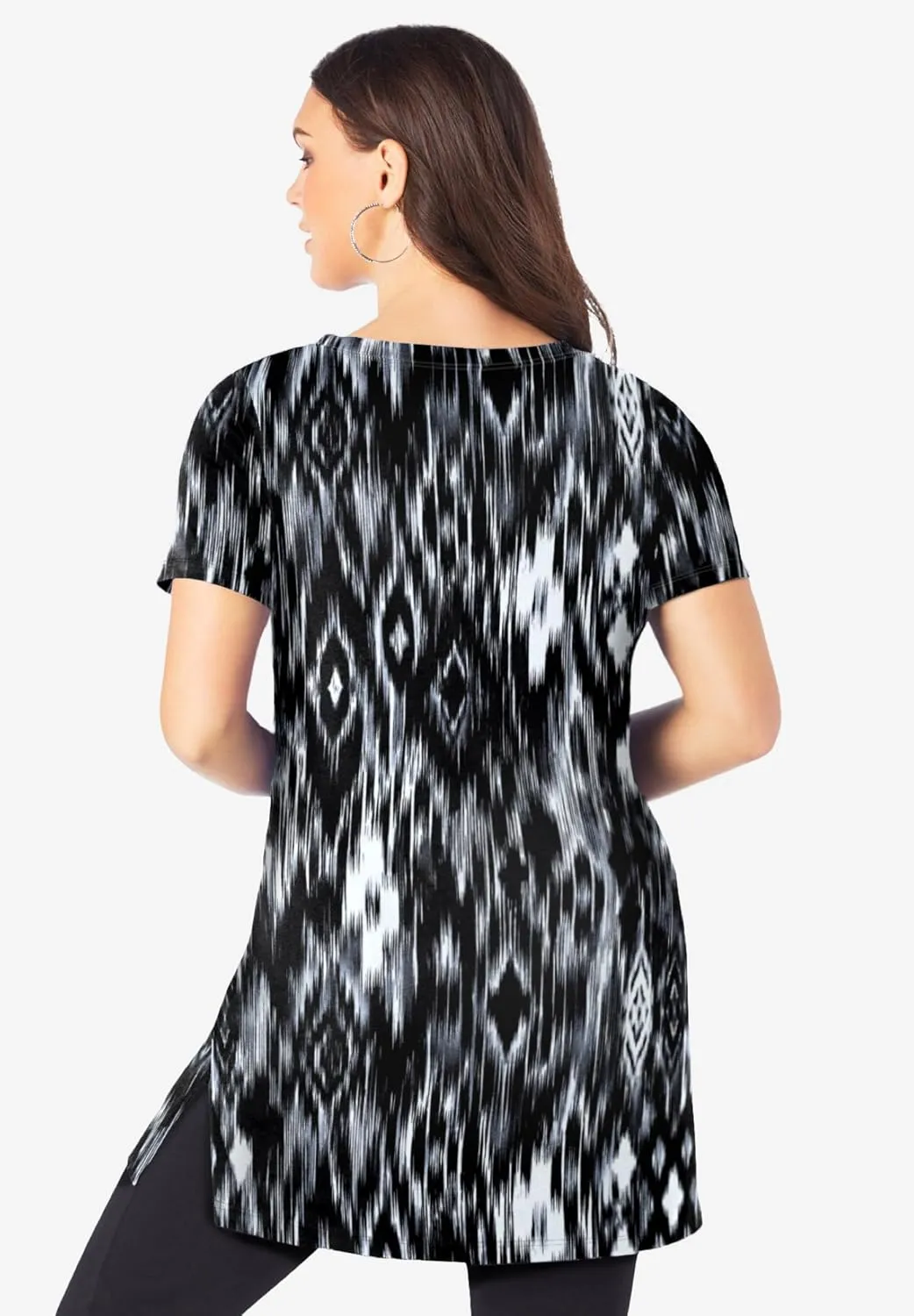 Roaman's Women's Plus Size Short-Sleeve V Neck Ultimate Tunic
