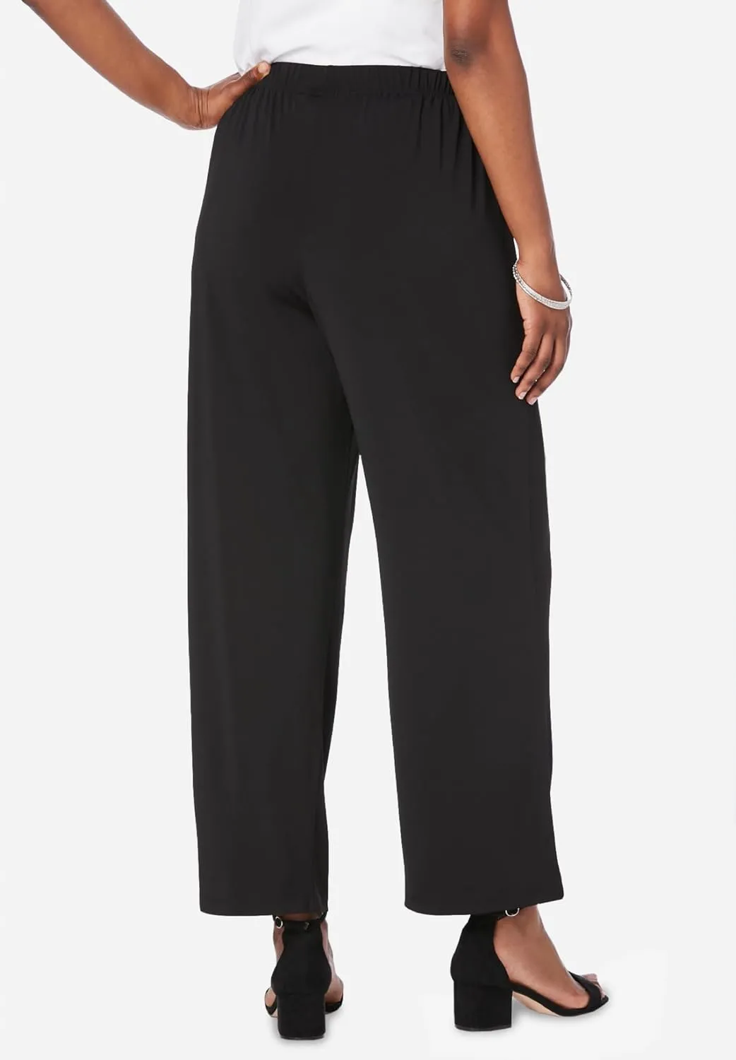 Roaman's Women's Plus Size Ultrasmooth Fabric Wide-Leg Pant