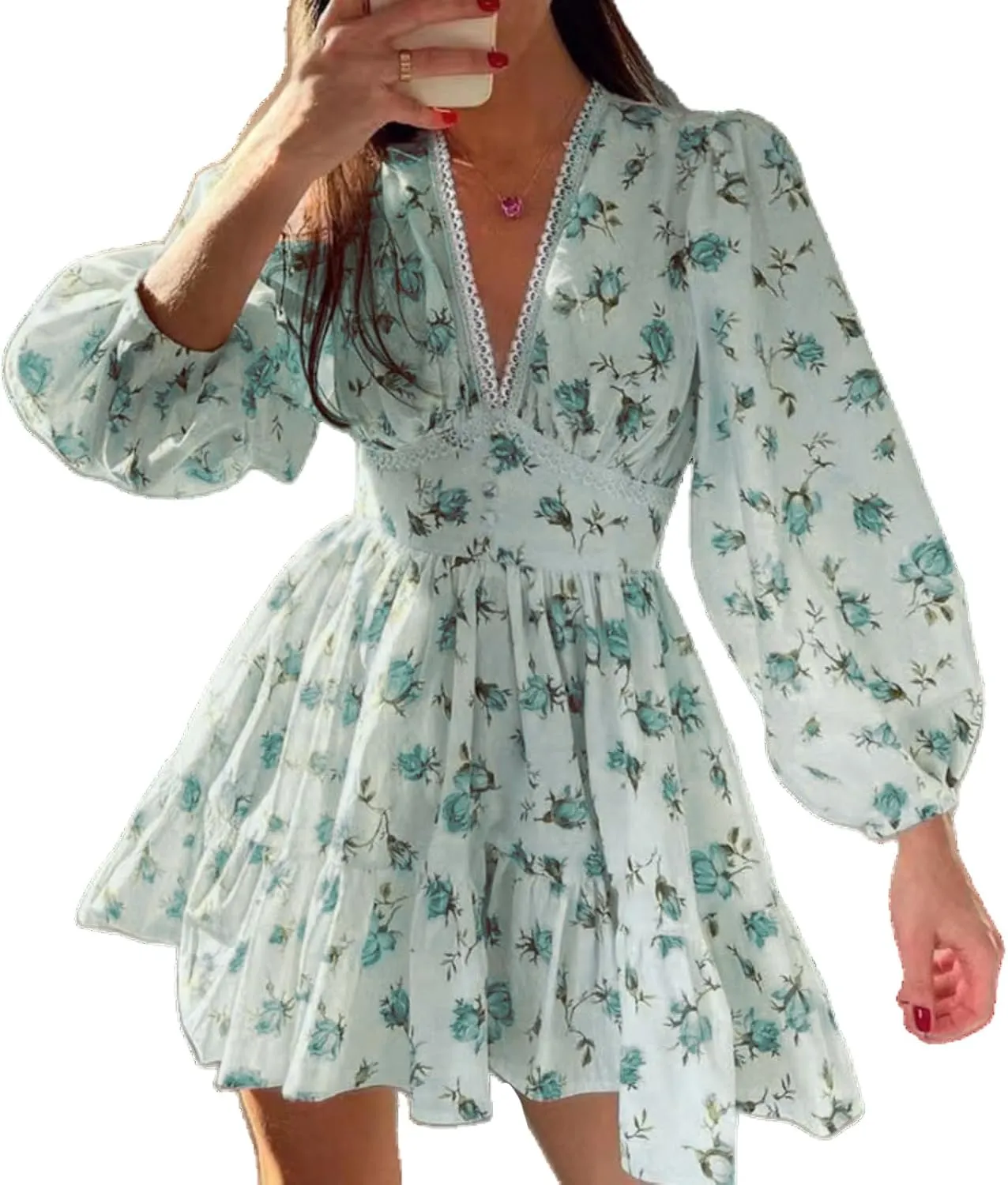 Ruffle Dress Women Spaghetti Strap Square Neck Mini Casual Summer Tiered Ruffle Dress